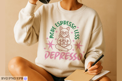Cat Coffee Espresso Funny Hand-drawn PNG SVG Design Product Image 3