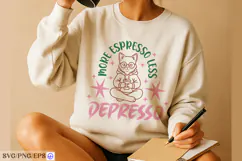 Cat Coffee Espresso Funny Hand-drawn PNG SVG Design Product Image 3