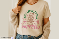 Cat Coffee Espresso Funny Hand-drawn PNG SVG Design Product Image 4