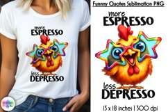 More Espresso Less Depresso Sublimation, Sarcastic Quotes Product Image 1