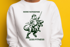 More Nonsense Less Fitness SVG - Funny Opossum Riding T-Rex Product Image 3