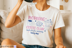 Morning Coffee Club Hand-drawn SVG PNG T-shirt Design Product Image 2