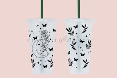 morning glory birth flower starbucks 24oz cold cup tumbler wrap svg presized template for tumbler venti suitable for cutting machine or sublimation