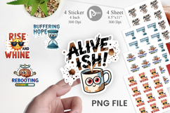 Caffeinated Chaos Quotes Sticker Product Image 1