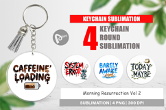 Caffeinated Chaos Quotes Keychain Product Image 1