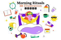 10 Daily Morning Rituals Illustration Product Image 1