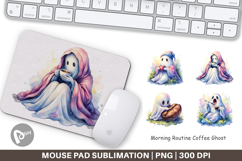 Morning Routine Coffee Ghost Mouse Pad Product Image 1