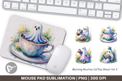 Morning Routine Coffee Ghost Mouse Pad Product Image 1