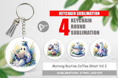 Morning Routine Coffee Ghost Keychain Product Image 1