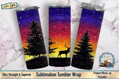 Morning Deer Tumbler, Morning Sunrise, Sublimation Tumbler Wrap, Deer Sublimation
