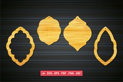 Moroccan Quatrefoil Earring Template SVG Laser Cut File