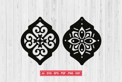Moroccan Quatrefoil Earring Template SVG Laser Cut File