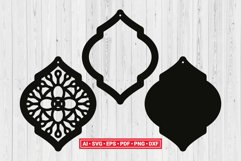 Moroccan Quatrefoil Earring Template SVG Laser Cut File