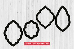 Moroccan Quatrefoil Earring Template SVG Laser Cut File