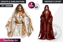 Moroccan Woman in Caftan Clipart, Oriental arabic girl PNG Product Image 1
