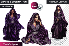 Moroccan Woman in Caftan Clipart, Oriental arabic girl PNG Product Image 1