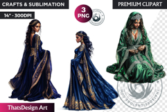 Moroccan Woman in Caftan Clipart, Oriental arabic girl PNG Product Image 1