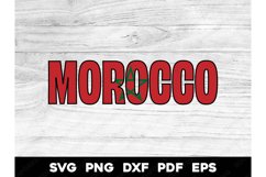 Morocco Moroccan Country Flag Name Design SVG PNG DXF EPS Product Image 1
