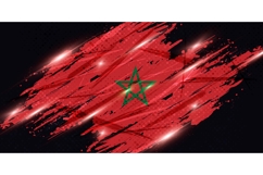 Moroccan Flag in Grunge Brush Paint Style Product Image 1