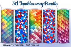 3d Mosaic 5 Tumbler Sublimations , 20 oz Tumbler Wraps Product Image 1
