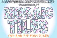 Mosaic Tiles Lettering ABC Font Typeface Shatter Alphabet OTF by Squeeb Creative