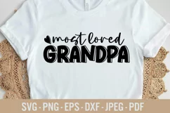 Most Loved Grandparents SVG for Grandpa and Grandma T-Shirt Product Image 3