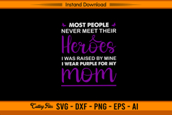 I Wear Purple For My Mom SVG Pancreatic Cancer File Product Image 1