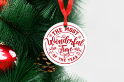 The Most Wonderful Time Round Christmas SVG Ornament Product Image 5
