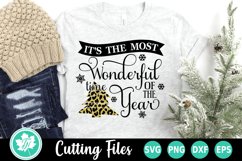 Christmas SVG |Most Wonderful Time of the Year Leopard Product Image 1