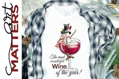 The most wonderful Wine of the year! |Snowman Wine - 300 DPI Product Image 1