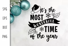 Christmas Sign SVG - Most Wonderful Time of the Year Product Image 2