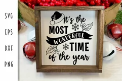 Christmas Sign SVG - Most Wonderful Time of the Year Product Image 1