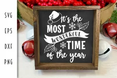 Christmas Sign SVG - Most Wonderful Time of the Year Product Image 4