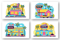 10 Retro Roadside Motel Illustration Product Image 2