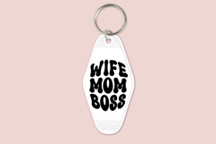 Motel keychain SVG design for mom and daughter, featuring a trendy retro key tag style for creating matching keychains using Cricut or Silhouette, suitable for craft projects and creative use.