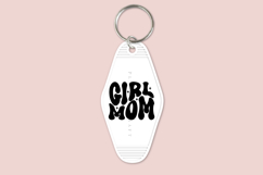 Motel keychain SVG design for mom and daughter, featuring a trendy retro key tag style for creating matching keychains using Cricut or Silhouette, suitable for craft projects and creative use.