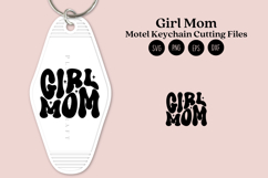Motel keychain SVG design for mom and daughter, featuring a trendy retro key tag style for creating matching keychains using Cricut or Silhouette, suitable for craft projects and creative use.