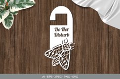 Beautiful Moth Door Tag - Do Not Disturb SVG File Product Image 1