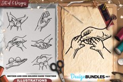 Mother And Kids Holding Hand Together Illustrations Product Image 1