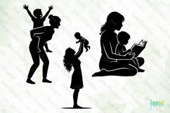 Mother &amp; Child Silhouette SVG PNG Product Image 1