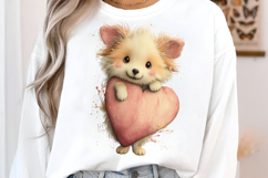 Mother's Day Cute Puppy Hugging Heart Product Image 2