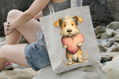 Mother's Day Cute Puppy Hugging Heart Product Image 3
