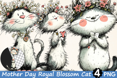 Mother's Day Royal Blossom Cat PNG Product Image 1