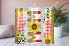 MOM Watercolor Sunflowers 20 oz Skinny Tumbler Sublimation Product Image 1