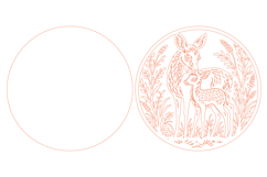 Mother Deer &amp; Fawn Laser Cut SVG Wall Decor Product Image 3