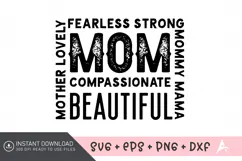 Mother lovely fearless strong SVG, Mother's Day SVG Product Image 1
