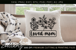 Loved Mom SVG Floral Christian Mama SVG Mothers Day T-shirt Product Image 4