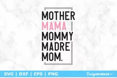 Mother Mama Mommy Madre Mom SVG | Funny Mother's Day SVG Product Image 2