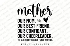 Mother Our Mom. Our Best Friend SVG Design Product Image 2