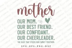 Mother Our Mom. Our Best Friend SVG Design Product Image 1